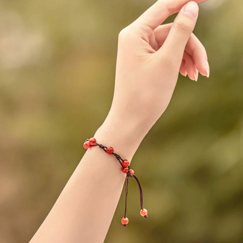 KarmaRipple's Red Agate Moss Agate Cinnabar Calm Bracelet p14