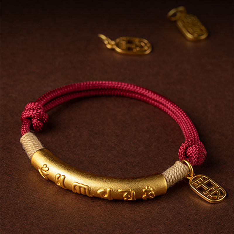 KarmaRipple's 999 Sterling Silver Tibet Handmade Om Mani Padme Hum Fu Character TopRank Character Fortune Woven Bracelet p12