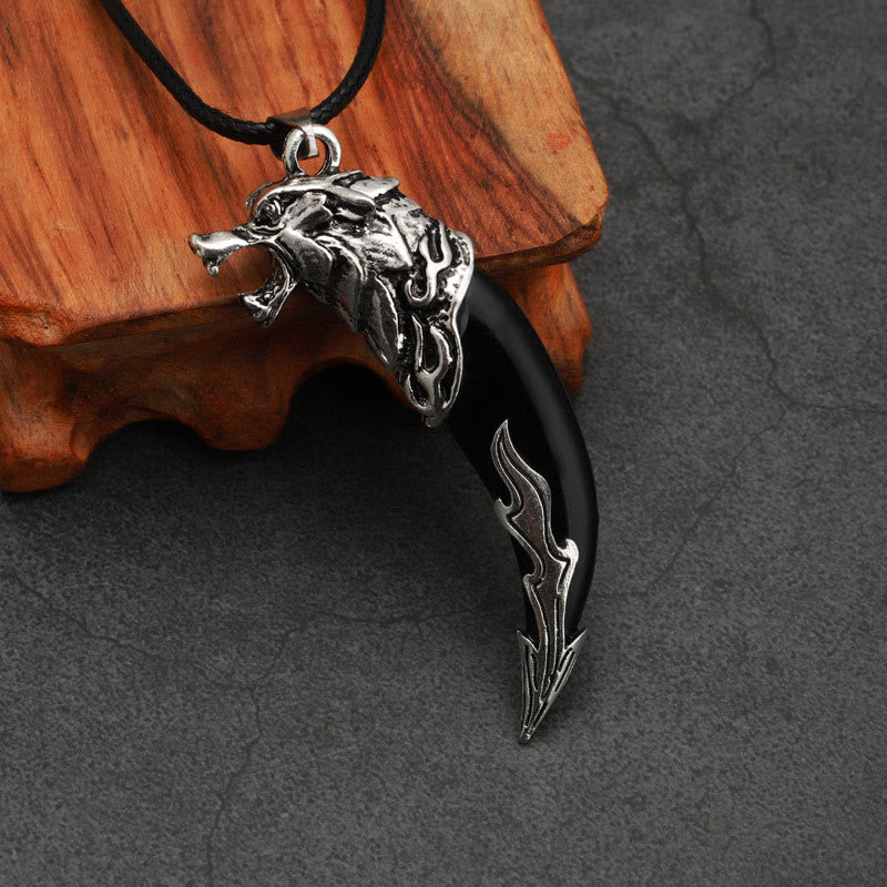 KarmaRipple's Imitation Wolf Tooth Titanium Steel Balance Pendant Necklace p19
