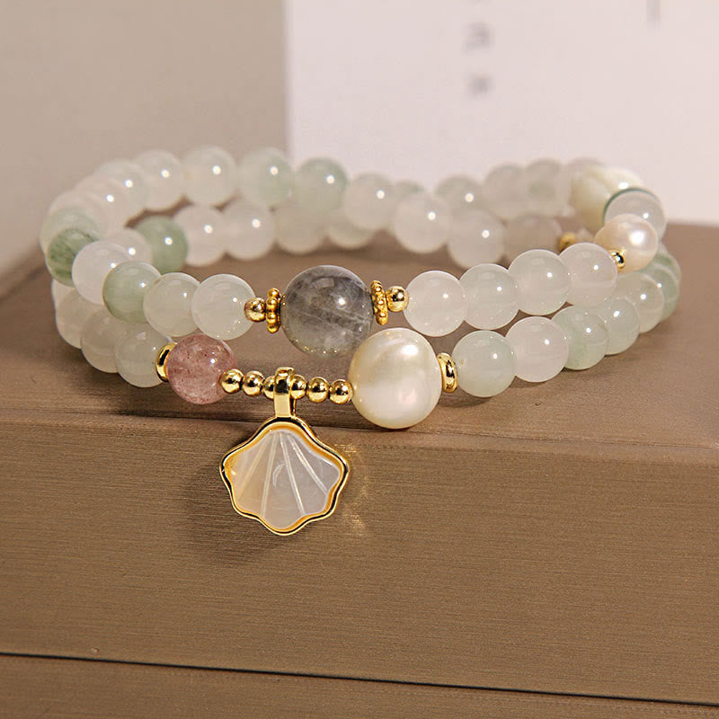 KarmaRipple's Double Layer Jade Shell Fortune Bracelet p2