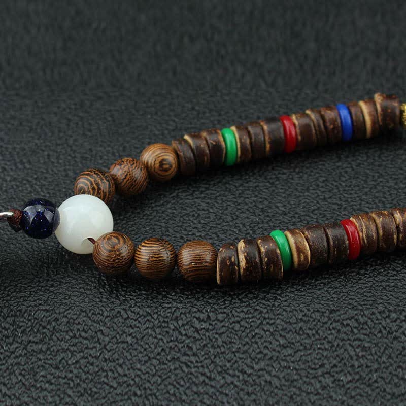 KarmaRipple's Tibetan Om Mani Padme Hum Prayer Wheel Rotation Vajra Wood Pendant Necklace p15