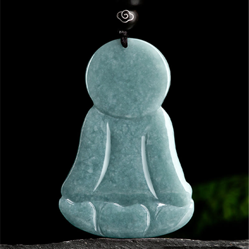 KarmaRipple's Amitabha Buddha Authentic Jade Lotus Amulet Compassion String Pendant Necklace p6