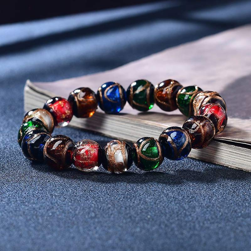 KarmaRipple's Colorful Liuli Glass Bead Fortune Bracelet p8