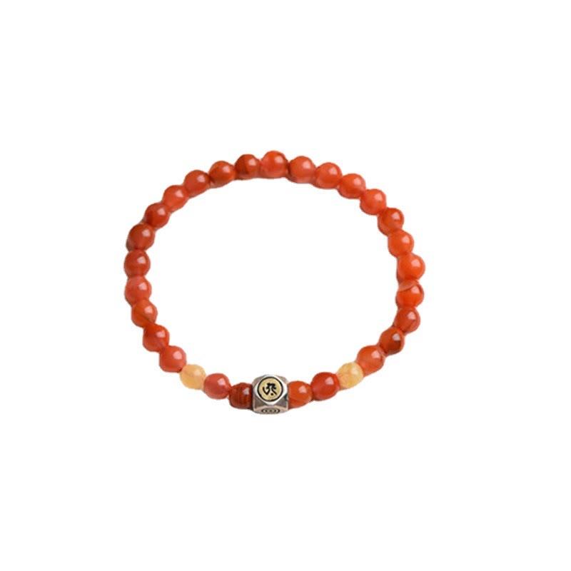 KarmaRipple's 925 Sterling Silver Chinese Zodiac Natal Buddha Amulet Red Agate Amber Self-acceptance Bracelet p9