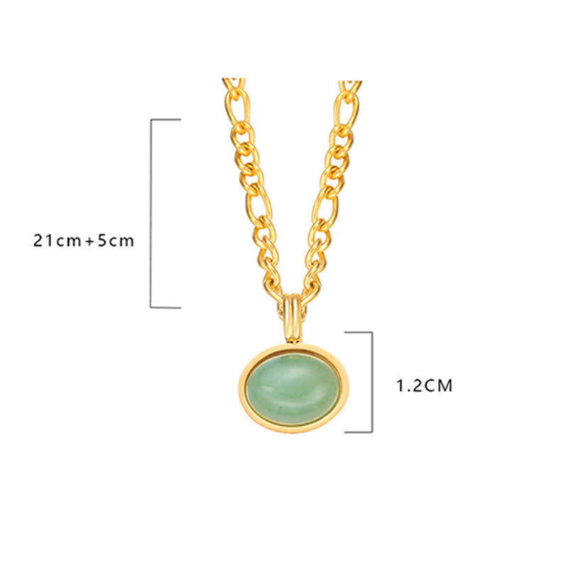 KarmaRipple's Oval Turquoise Strength Titanium Steel Pendant Necklace p16