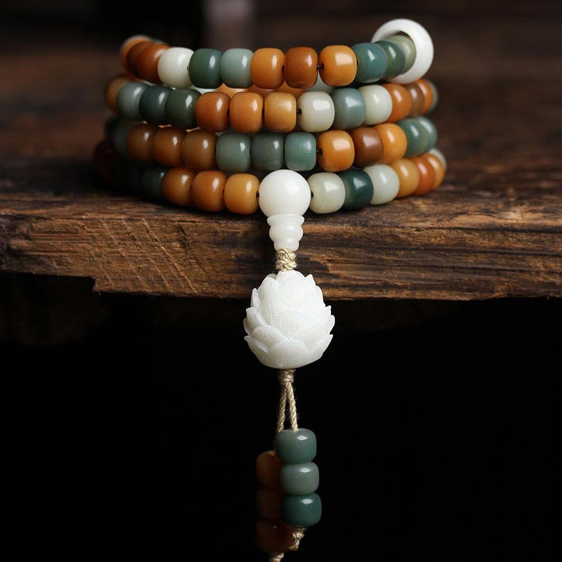 KarmaRipple's Bodhi Lotus Mala Balance Pendant Bracelet p1