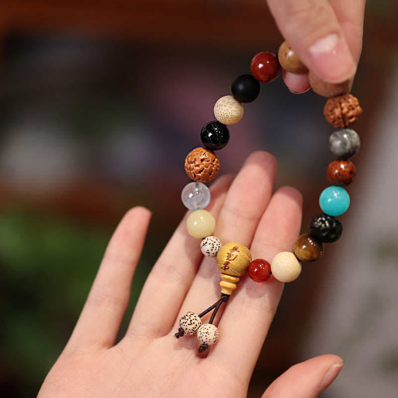 KarmaRipple's Bodhi Seed Agate Wisdom Balance Wrist Mala Bracelet p4