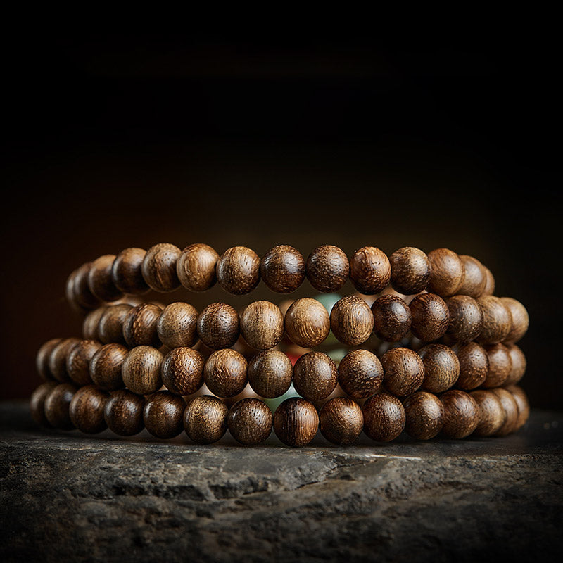 KarmaRipple's 108 Mala Beadwork Kalimantan Agarwood Gourd Jade Amber Balance Bracelet p10