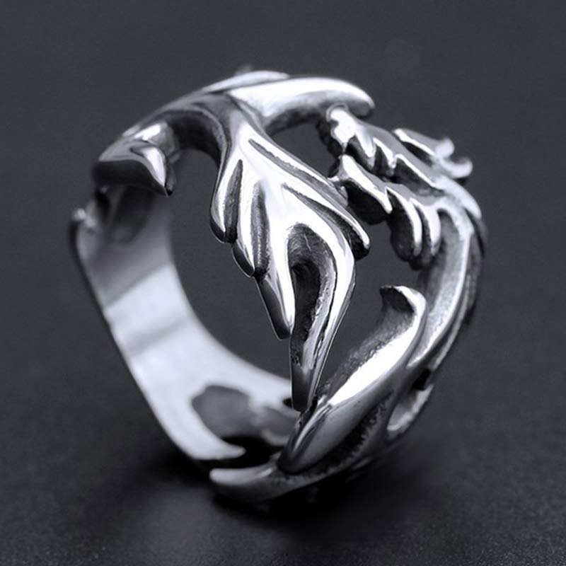 KarmaRipple's Dragon Pattern Protection Strength Adjustable Ring p17