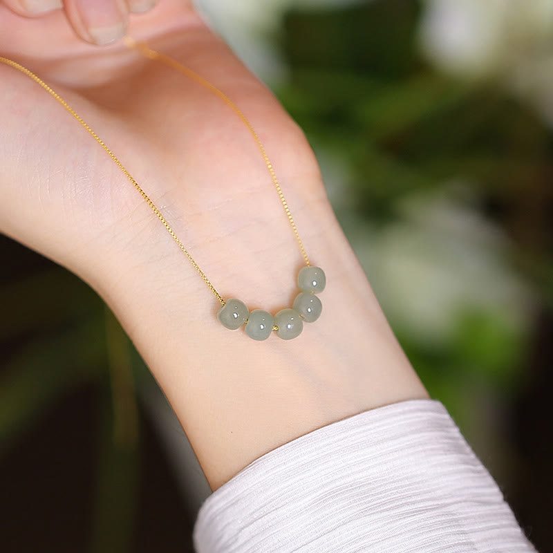 KarmaRipple's 925 Sterling Silver Authentic Hetian Jade Cyan Jade Fortune Laughing Buddha Butterfly Pendant Necklace p54