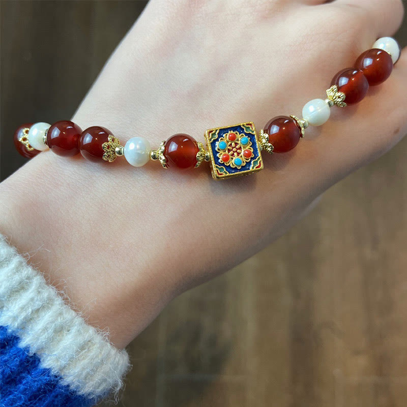 KarmaRipple's Red Agate Pearl Confidence Self-acceptance Bracelet p11