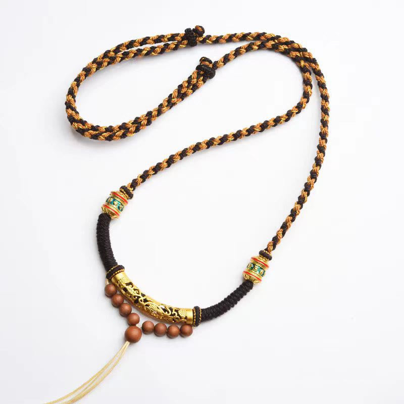 KarmaRipple's Tibetan Handmade King Kong Weave Om Mani Padme Hum Prayer Wheel String Pendant Necklace p8