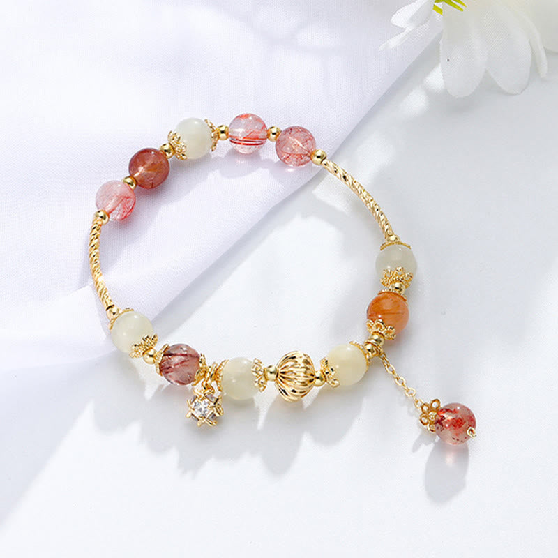 KarmaRipple's Colorful Rutilated Quartz Cat Eye Zircon Auspiciousness Bead Bracelet p5