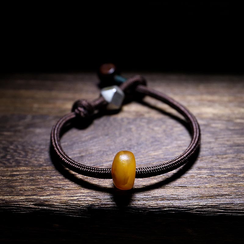KarmaRipple's 925 Sterling Silver Chinese Zodiac Natal Buddha Authentic Amber Clear Anxiety Bracelet p61