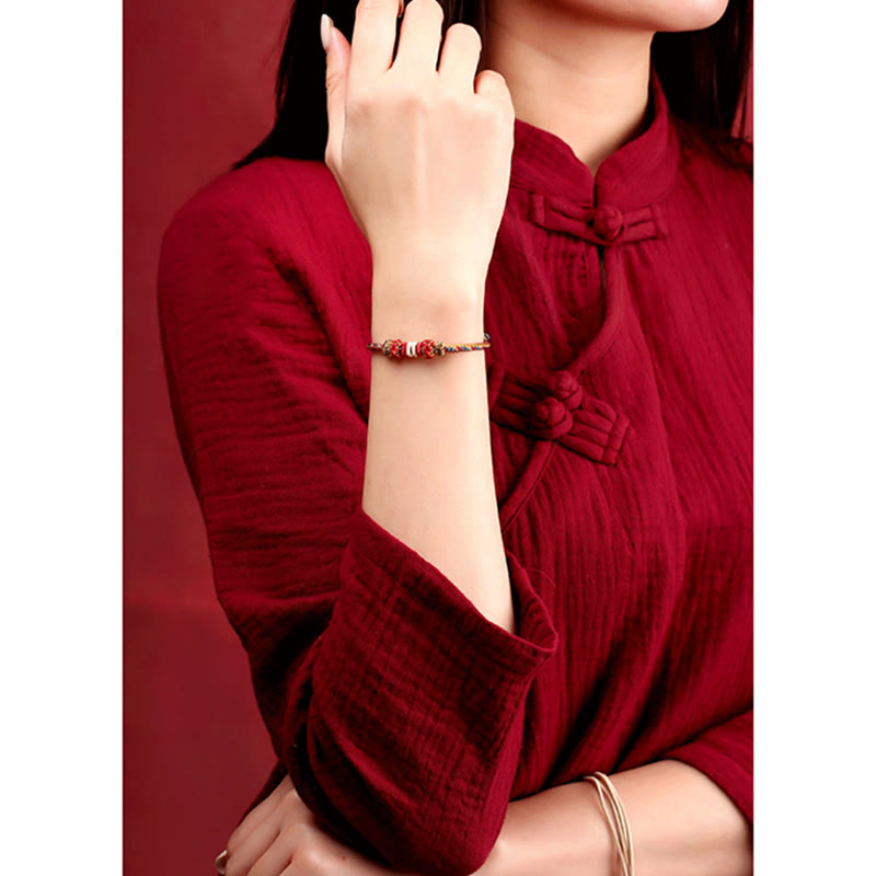 KarmaRipple's Handmade Dunhuang Color Fortune Braid String Bracelet p6