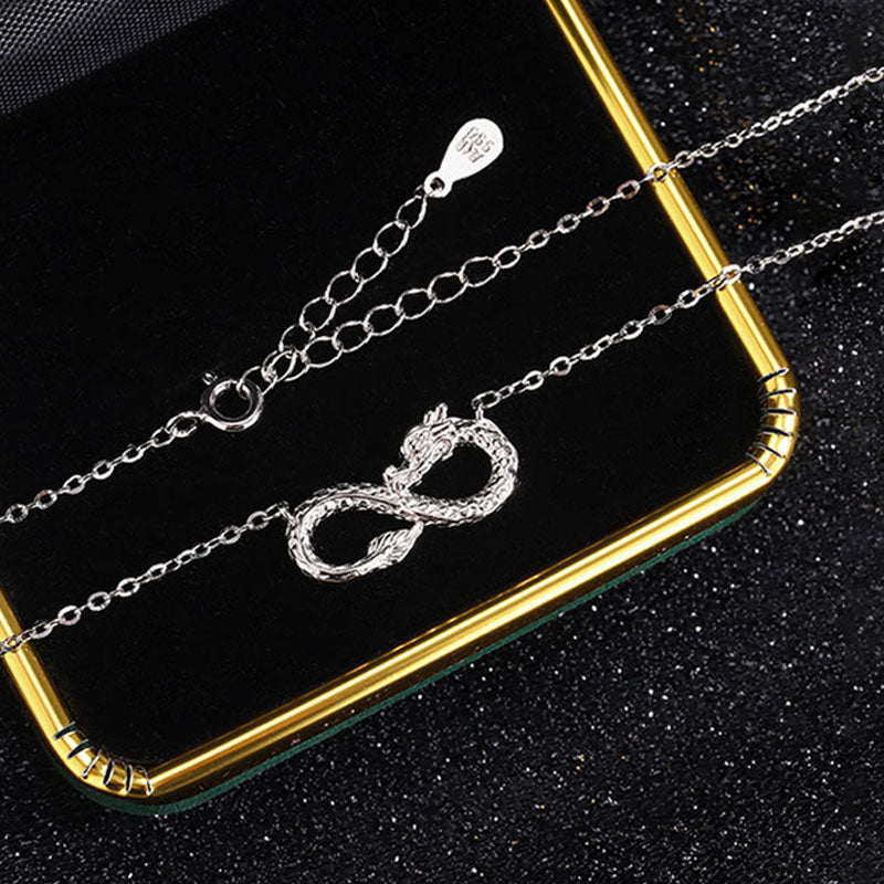KarmaRipple's 999 Sterling Silver Year of the Dragon Endless Weave Success Pendant Necklace p5