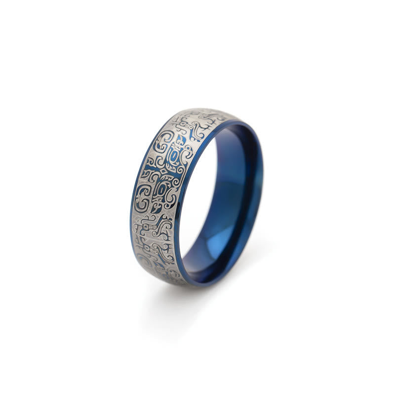 KarmaRipple's Fortunate Mythological Creature Taotie Wealth Titanium Steel Ring p1