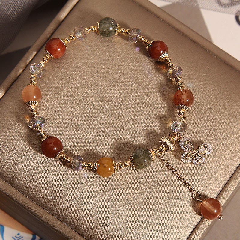 KarmaRipple's Authentic Fu Lu Shou Rainbow Gemstone Rutilated Quartz Wealth Butterfly Talisman Bracelet p3