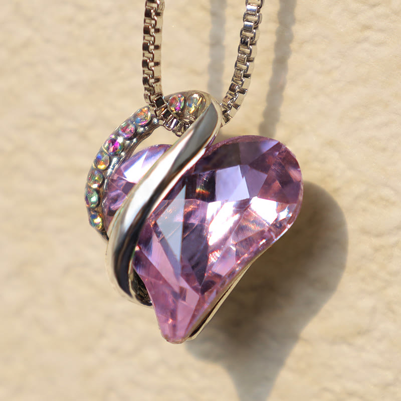KarmaRipple's Love Heart Birthstone Balancing Energy Pendant Necklace p32
