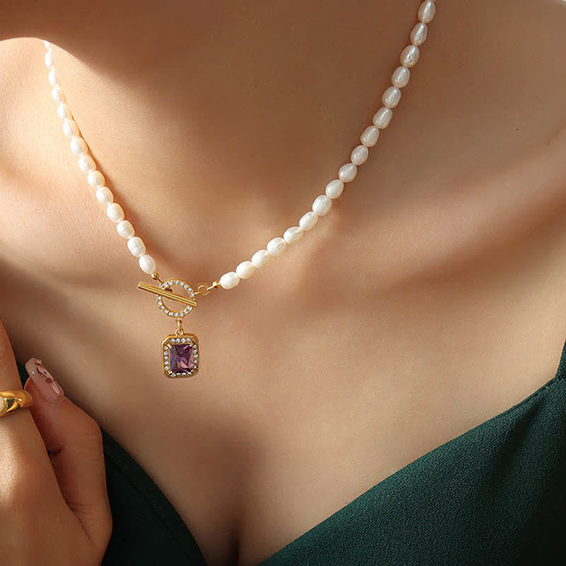 KarmaRipple's Pearl Zircon Wealth Talisman Pendant Necklace p9