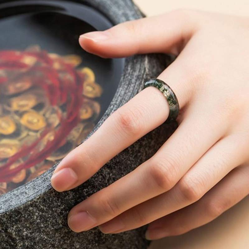 KarmaRipple's Moss Agate Balancing Balance Ring p3