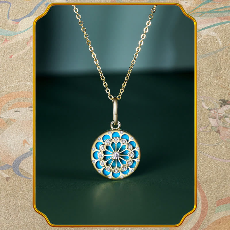 KarmaRipple's 925 Sterling Silver Round Turquoise Zircon Protection Strength Pendant Necklace p5