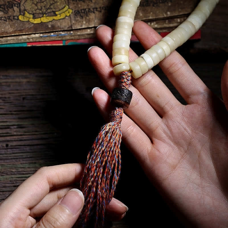 KarmaRipple's Tibetan 108 Mala Beadwork Yak Bone Balance Strength Mala Bracelet p4