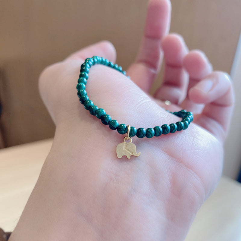 KarmaRipple's Authentic Malachite Elephant Anti-Anxiety Talisman Bracelet p4