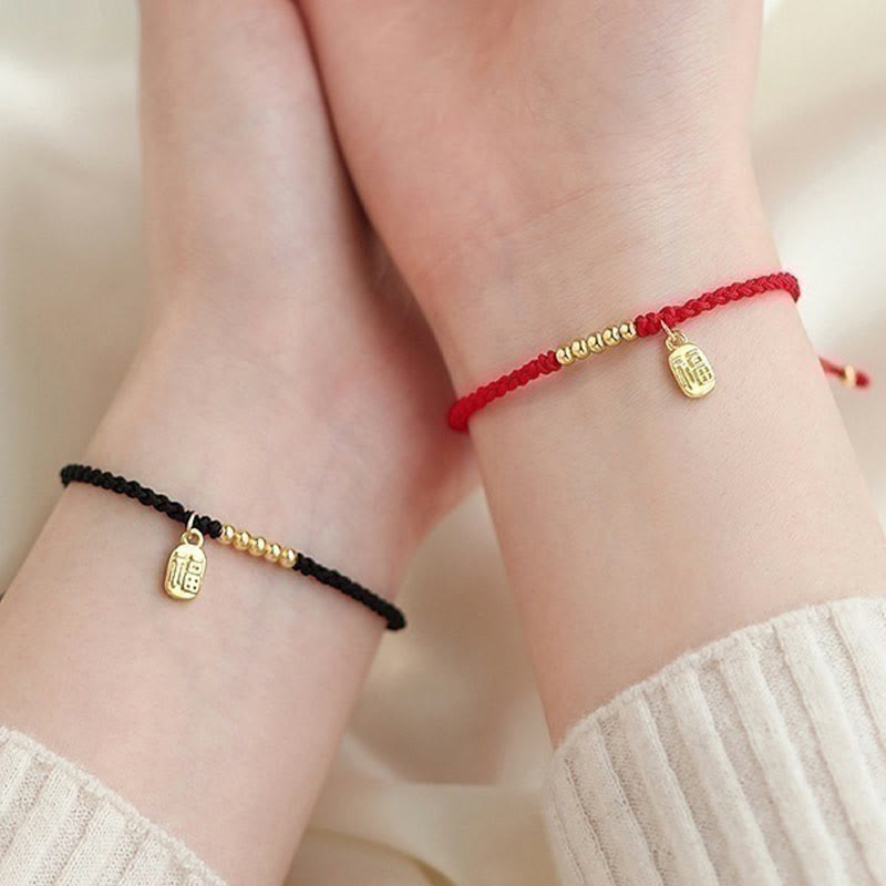 KarmaRipple's Handmade Fu Character Talisman Fortune Fortune Rope Bracelet p12