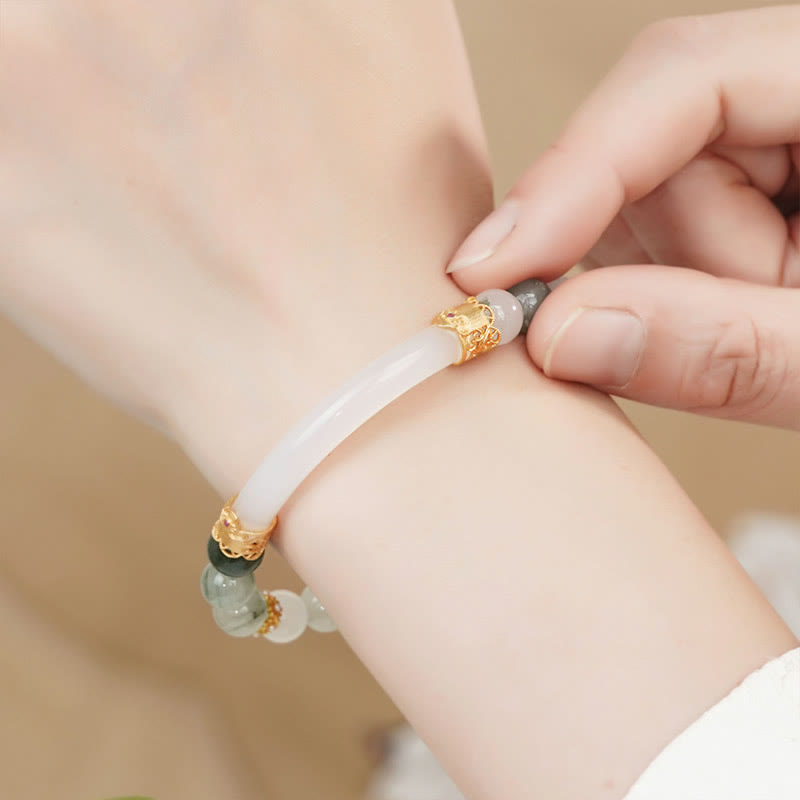 KarmaRipple's Authentic Tianshan Jade Chalcedony Fortune Bracelet p3