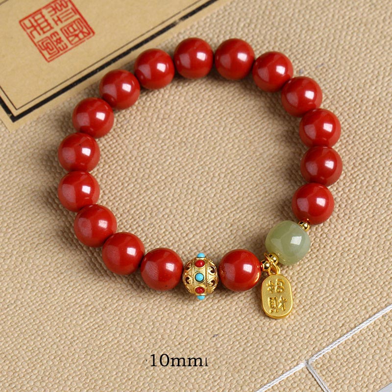 KarmaRipple's Cinnabar Green Aventurine Fortune Protection Talisman Bracelet p26