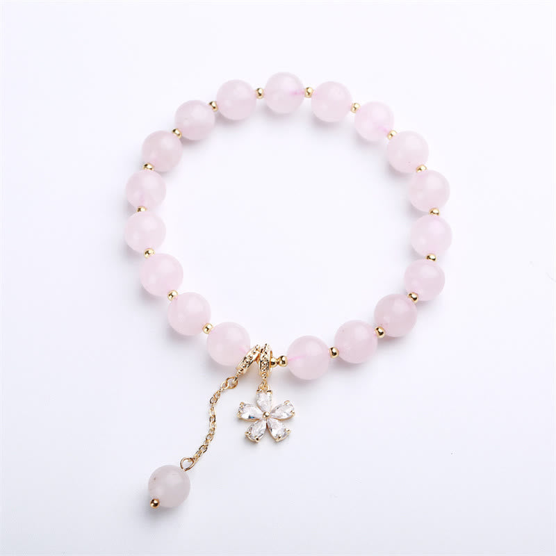 KarmaRipple's Authentic Pink Gemstone Plum Blossom Love Bracelet p7
