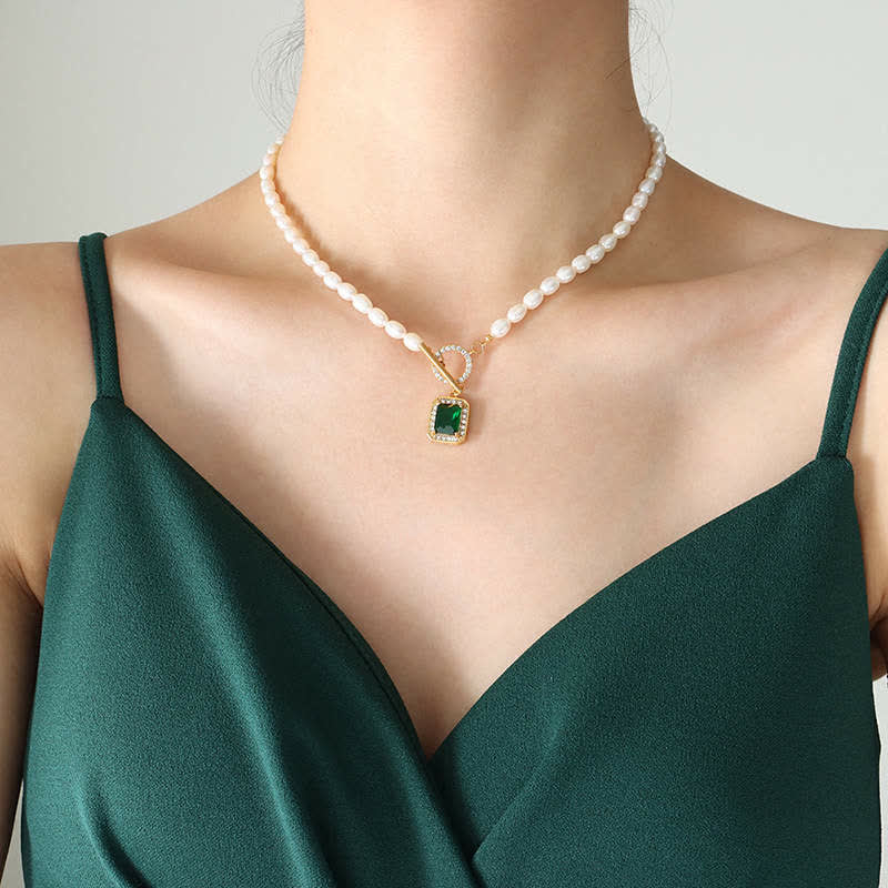 KarmaRipple's Pearl Zircon Wealth Talisman Pendant Necklace p2