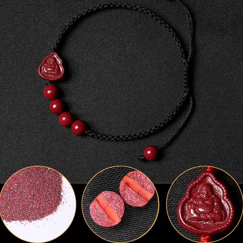 KarmaRipple's Laughing Buddha Avalokitesvara Cinnabar Blessing String Bracelet p7