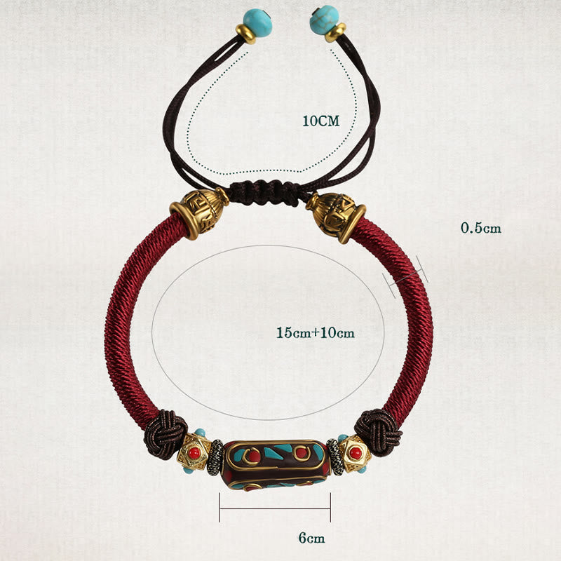 KarmaRipple's Handmade Tibetan Turquoise Om Mani Padme Hum Strength Woven Bracelet p10
