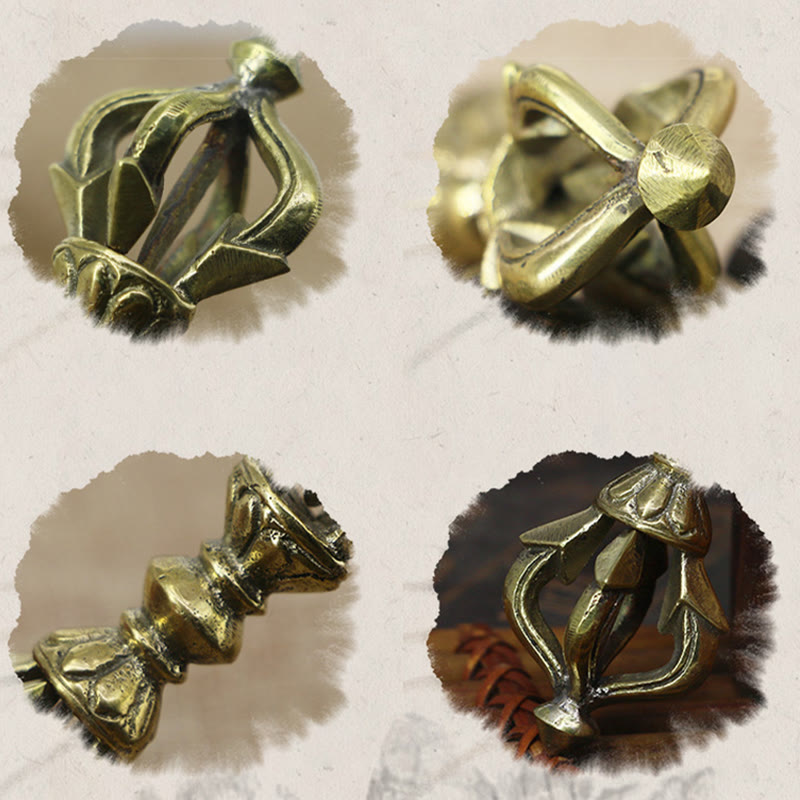 KarmaRipple's Handcrafted Nepal Small Five Prong Vajra Dorje Strength Bronze Decoration p7