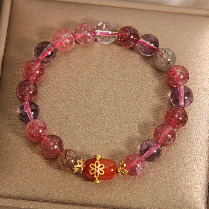 KarmaRipple's Authentic Super Seven Gemstone Red Agate Positivity Bracelet p7
