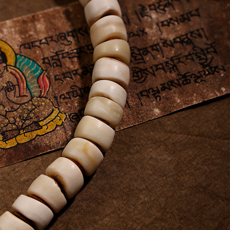 KarmaRipple's Tibetan Authentic Yak Bone The Lord Of The Corpse Forest Dice Chinese Zodiac Nine Palaces Eight Diagrams Strength Wrist Mala p9