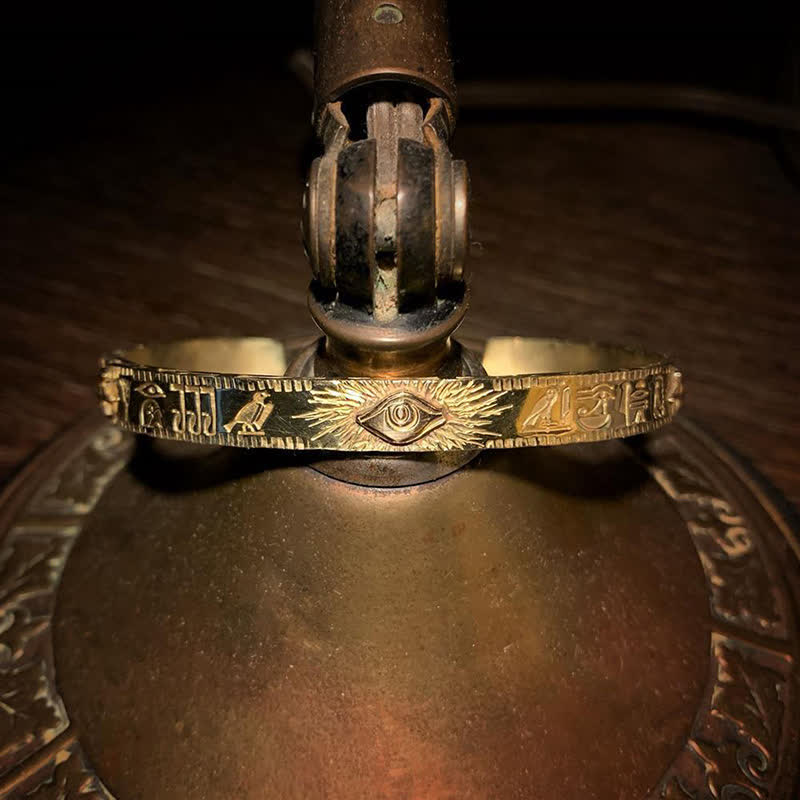 KarmaRipple's Eye Of Horus Protection Bronze Cuff Bracelet Bangle p4