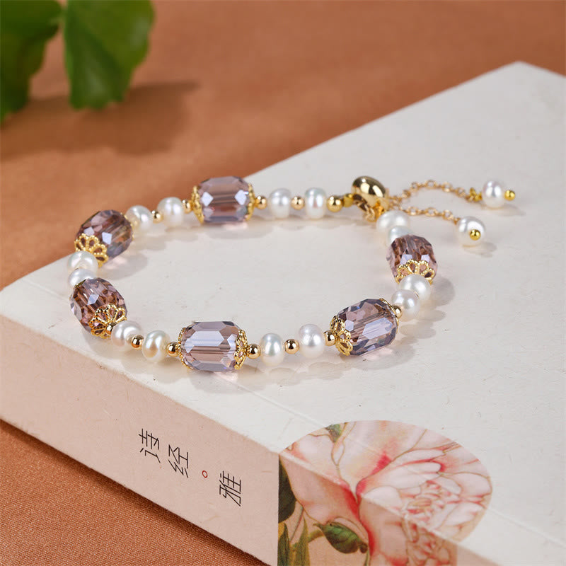 KarmaRipple's Authentic Amethyst Pearl Peace Balancing Chain Bracelet p11