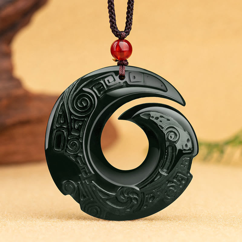 KarmaRipple's One's Fortune Improves Design Patern Authentic Hetian Cyan Jade Success Pendant Necklace p2