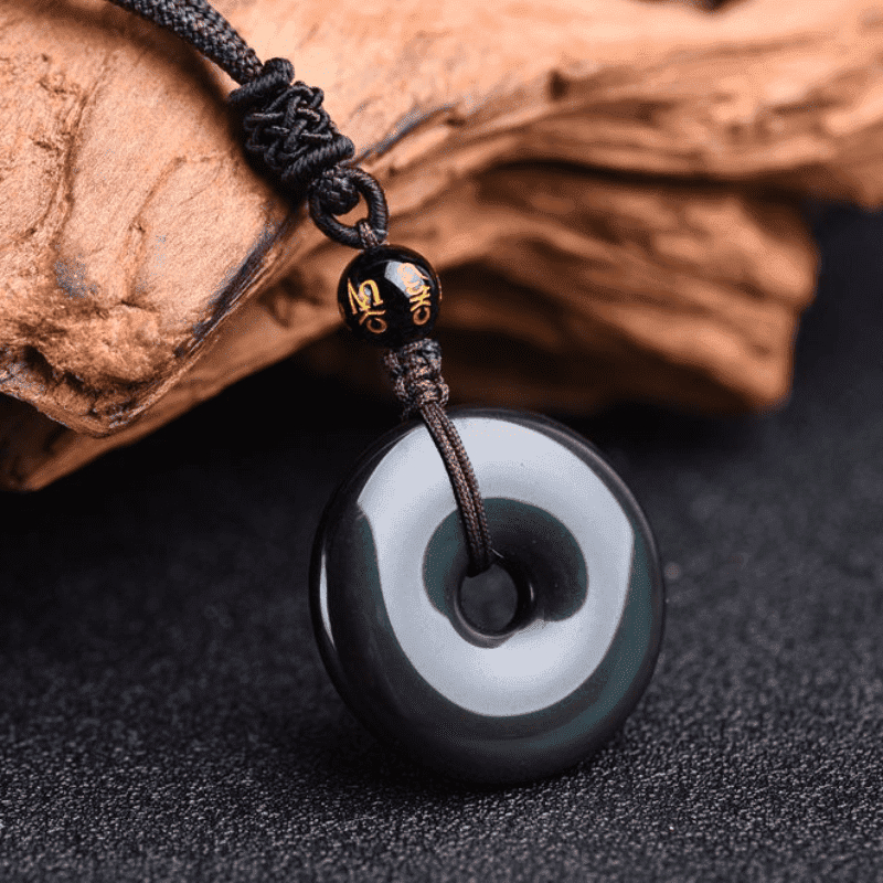 KarmaRipple's Tibetan Obsidian Protection Pendant p13
