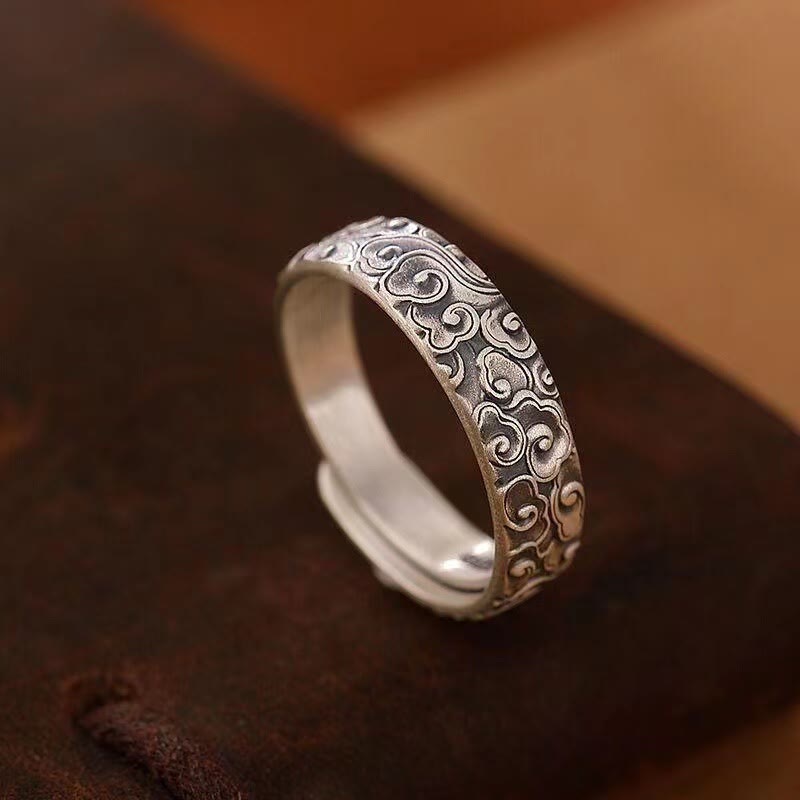 KarmaRipple's Vintage Auspicious Clouds Pattern Fortune Ring p3