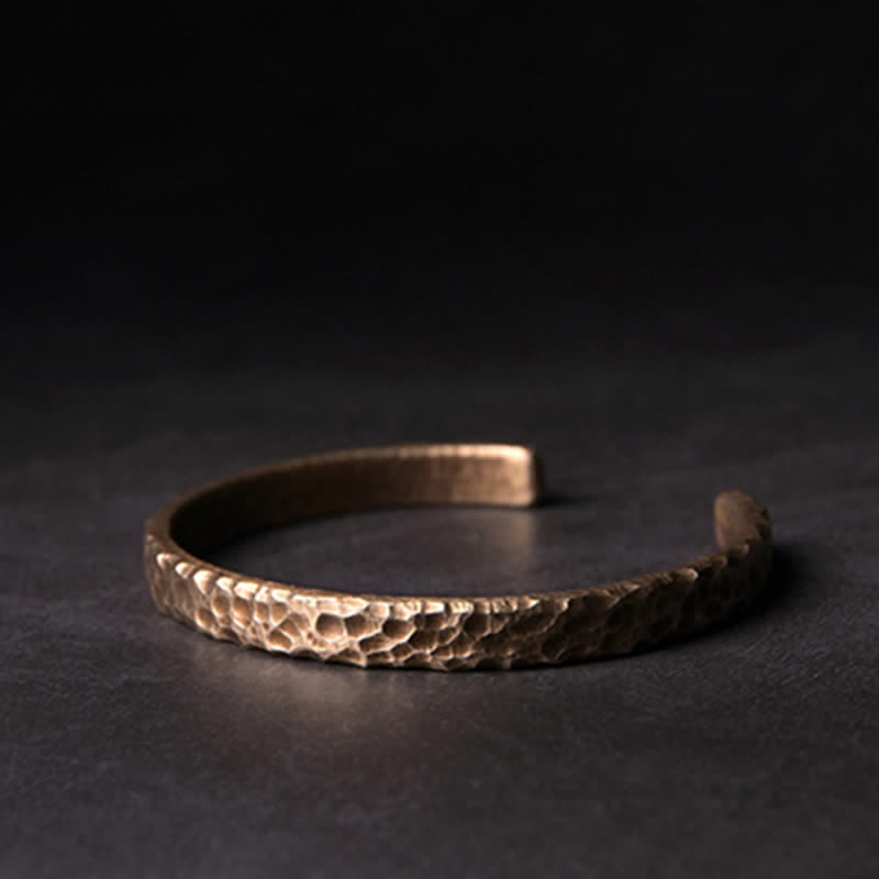 KarmaRipple's Lava Rock Stone Bronze Balance Cuff Bracelet Bangle p15