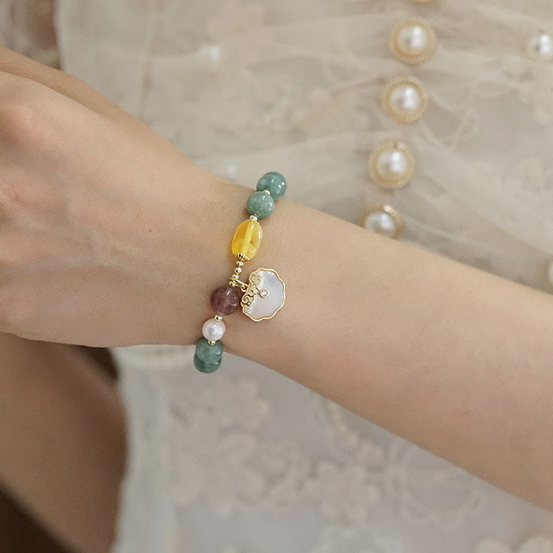 KarmaRipple's Jade Sea shell Ruyi Lock Fortune Bracelet p5