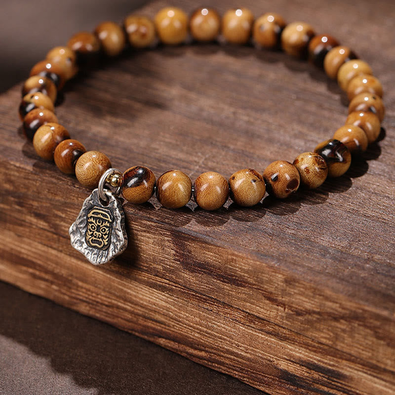 KarmaRipple's 925 Sterling Silver Authentic Golden Sea Willow Zakiram Goddess of Wealth Fortunate fortune Fu Character Success Bracelet p1