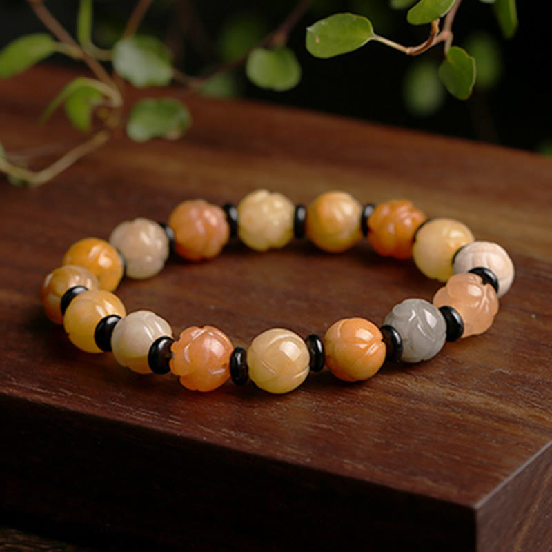 KarmaRipple's Golden Silk Jade Lotus Wealth Fortune Bracelet p6