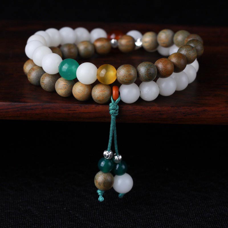 KarmaRipple's Green Sandalwood Bodhi Seed Wake Up Fortune Bracelet p2