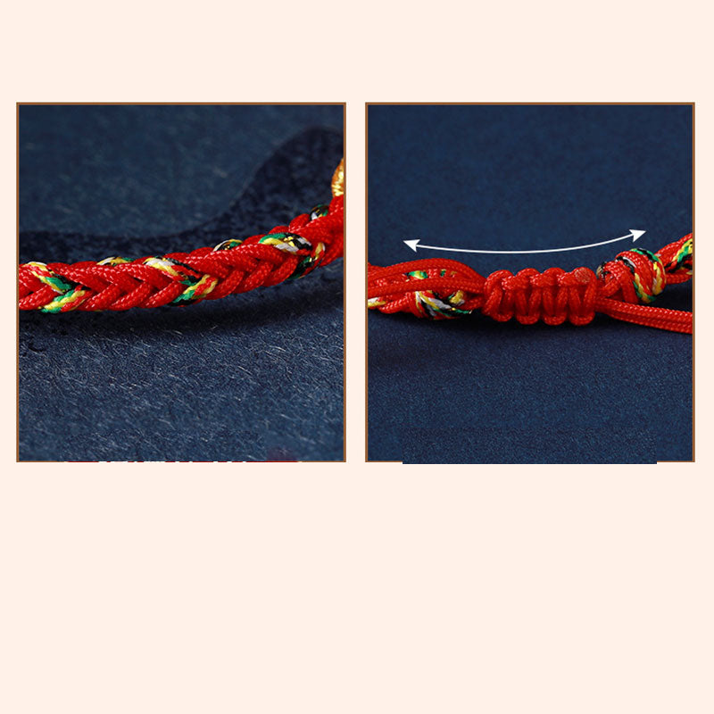 KarmaRipple's Chinese Zodiac Natal Buddha Silver Fortune Woven String Bracelet p14