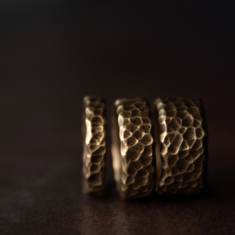 KarmaRipple's Tibetan Bump Texture Design Bronze Brass Fortune Ring p18